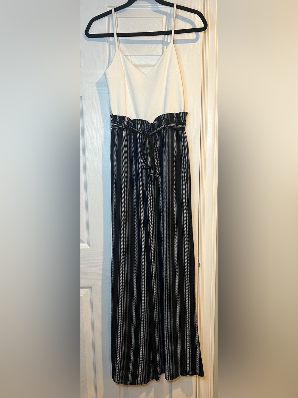 Eclipse Stripped Jumpsuit - Black/White